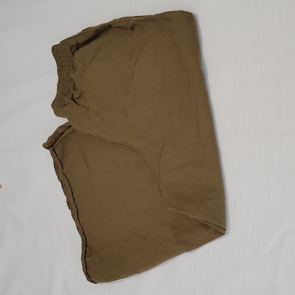 Revamped brown wide leg high rise crops size large
